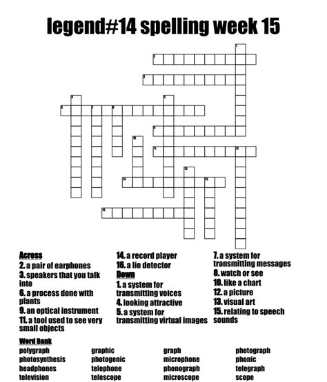 Legend14 Spelling Week 15 Crossword Wordmint