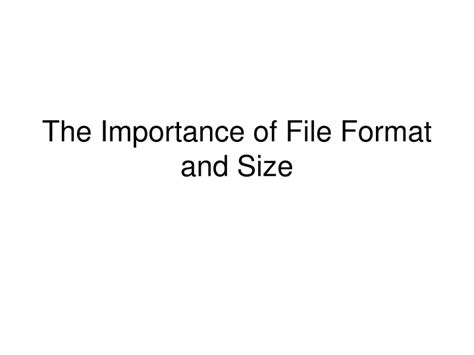 Ppt The Importance Of File Format And Size Powerpoint Presentation