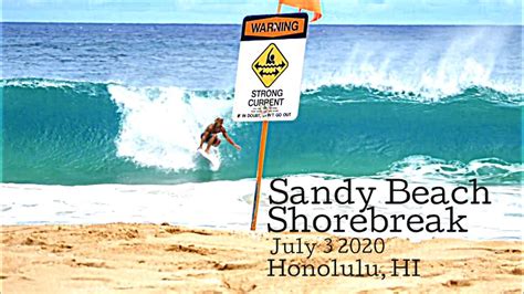 Sandy Beach Shorebreak Bodyboarding Oahu Hawaii July 3 2020