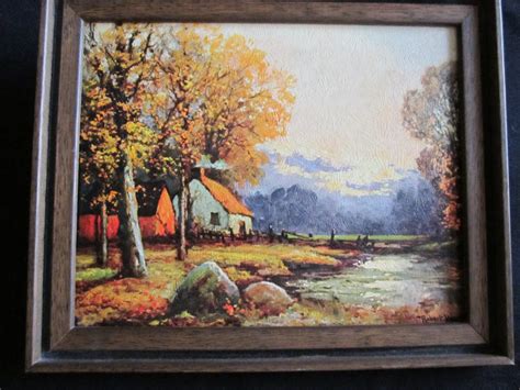 Items Similar To Autumn Sunset By Artist Robert Wood Framed Painting