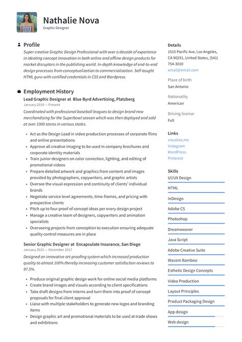 The purpose of an elevator pitch is to quickly let others know what your expertise and qualifications are. Graphic Designer Resume & Writing Guide | +12 Resume ...