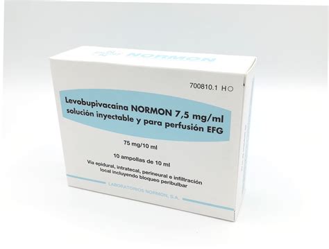 Levobupivacaina Normon Efg 75 Mgml 10 Ampollas Solucion Inyectable Y