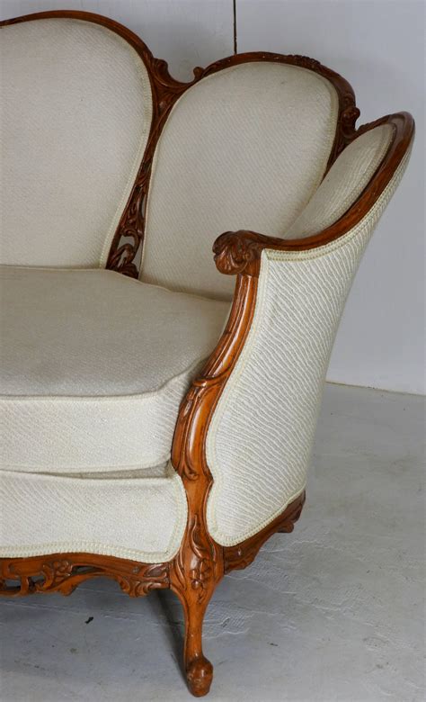 French Fabric With Wood Sofa Victorian For Sale At 1stdibs French