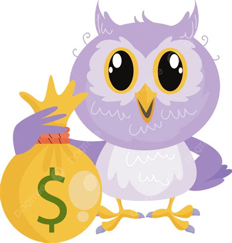 Owl Cash Money In Hand Mascot Logo Cartoon Anima Educationl Owl Money