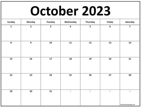 October 2023 Calendar Free Printable Calendar Templates