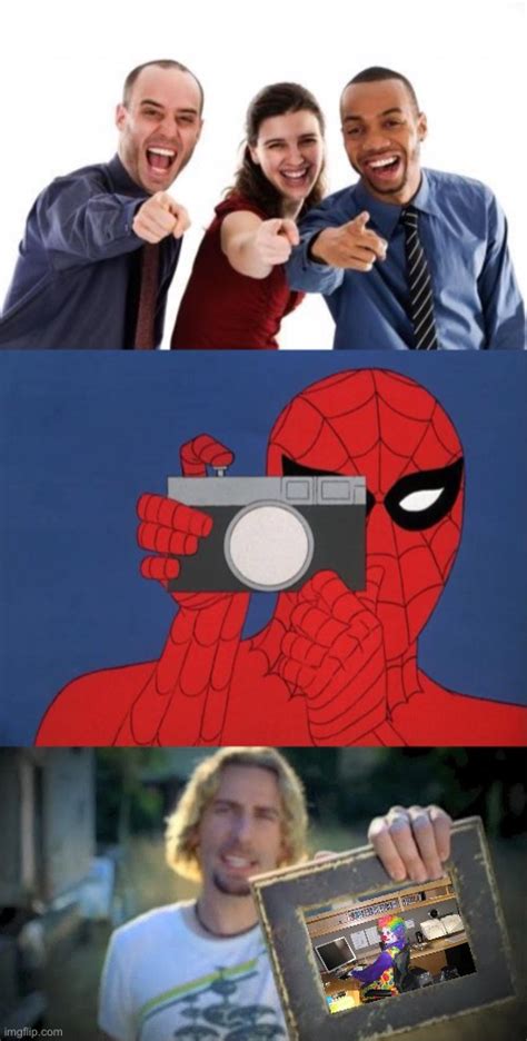 Image Tagged In Pointing And Laughingmemesspiderman Cameralook At