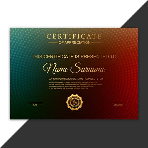 Certificate Of Appreciation Award Colorful Template 679909 Vector Art