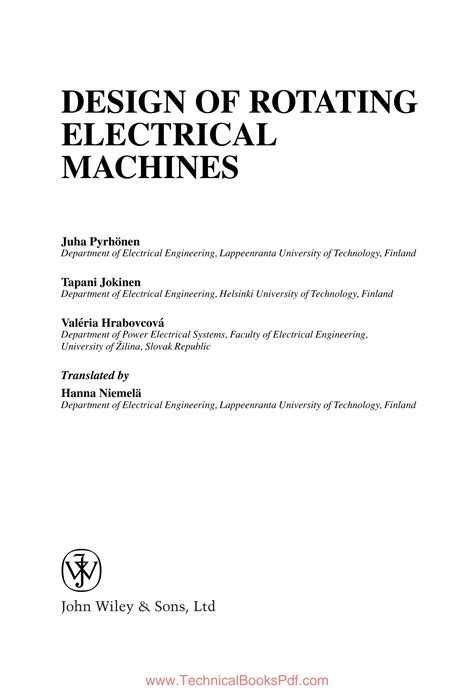 Solution Design Of Rotating Electrical Machines By Juha Pyrhonen And