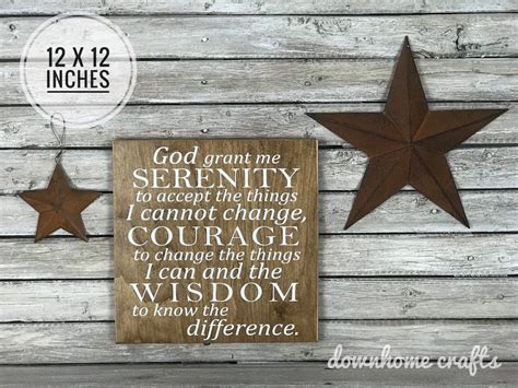 God Grant Me Serenity 4 Styles Wooden Prayer Sign Courage Etsy