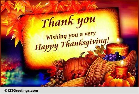 Thanksgiving Thank You Note Free Thank You Ecards Greeting Cards