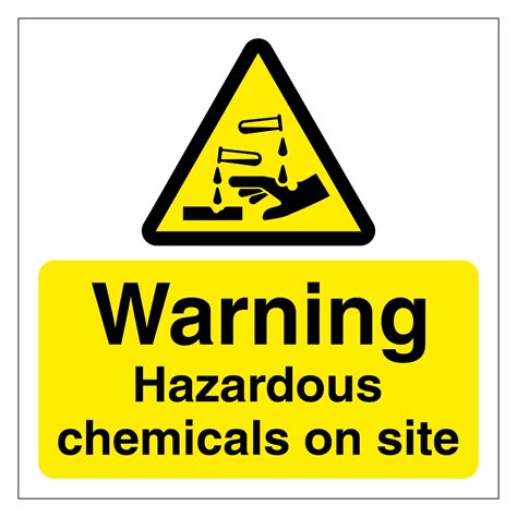 Warning Hazardous Chemicals On Site Sign Aston Safety Signs