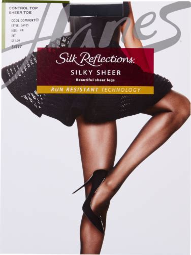 hanes women s silk reflections® control top silky sheer pantyhose jet cd kroger