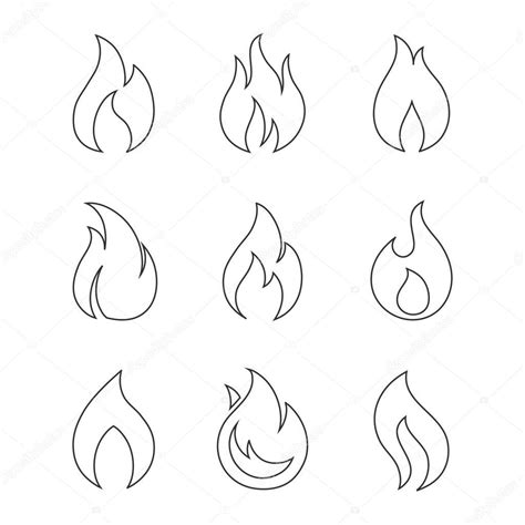 Dibujos Llamas De Fuego Para Colorear Ardiente Fuego