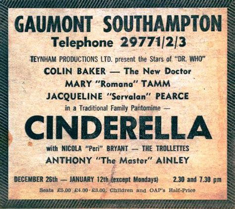 Read us online at bournemouthecho.co.uk, follow us on twitter at . Cinderella - The Doctor Who Cuttings Archive