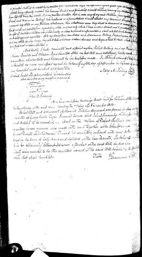 Mary Marshall Tabb Bollings Will November 7 1814 Page 4