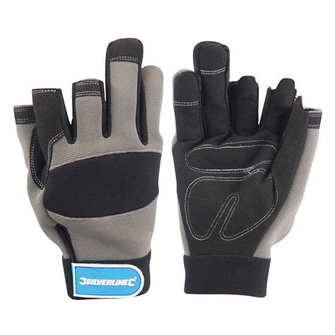 Silverline 282597 Part Fingerless Mechanics Gloves Large Silverline