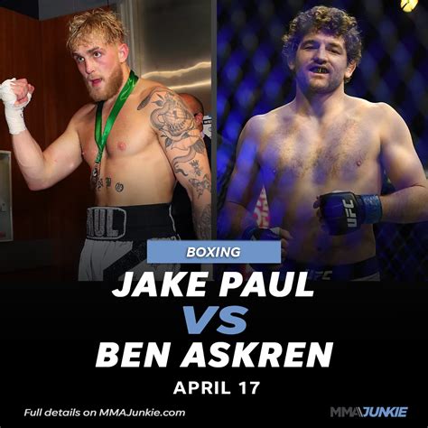 The fact that paul has more boxing experience than askren and that askren is much better known for his wrestling than his striking lends some credence to paul being the favorite. Jake Paul Vs Ben Askren Official / Jake Paul Vs Ben Askren ...