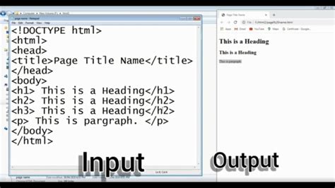 Learn Simple Html Program Html Notepad Html Full Course Youtube
