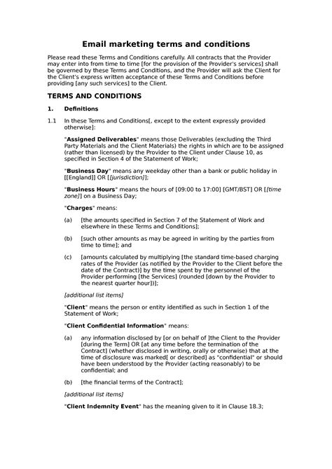Updated Terms And Conditions Email Template