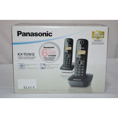 Panasonic Kx Tg1612 Teléfono Inalámbrico Duo Negro