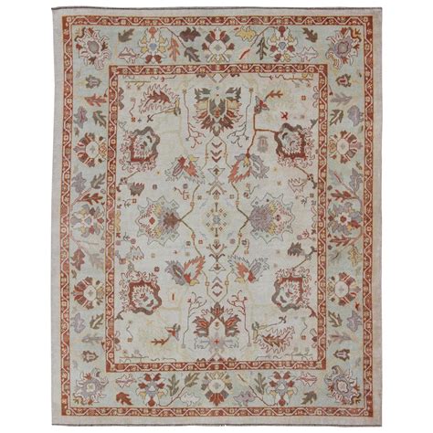 Modern Turkish Oushak Rug With Neutral Color Palette And All Over