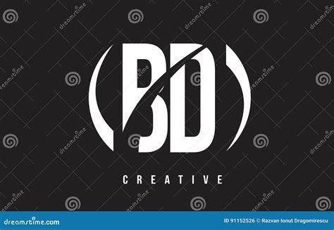 bd b d white letter logo design with black background stock vector illustration of design