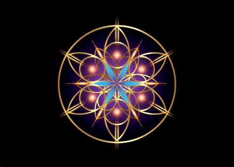 Flower Of Life Symbol Sacred Geometry Gold Luxury Logo Icon Vector Art At Vecteezy
