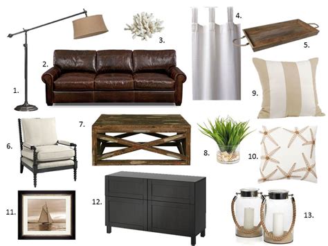 Coastal furniture & home décor tips. Coastal Room with Leather Sofas - Starfish Cottage