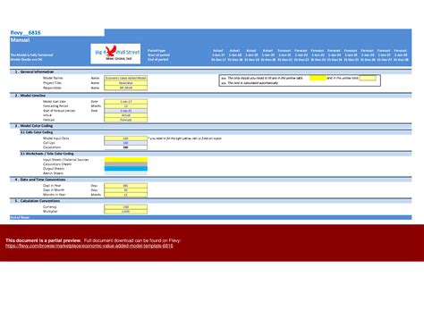 Excel Template Economic Value Added Model Template Excel Template