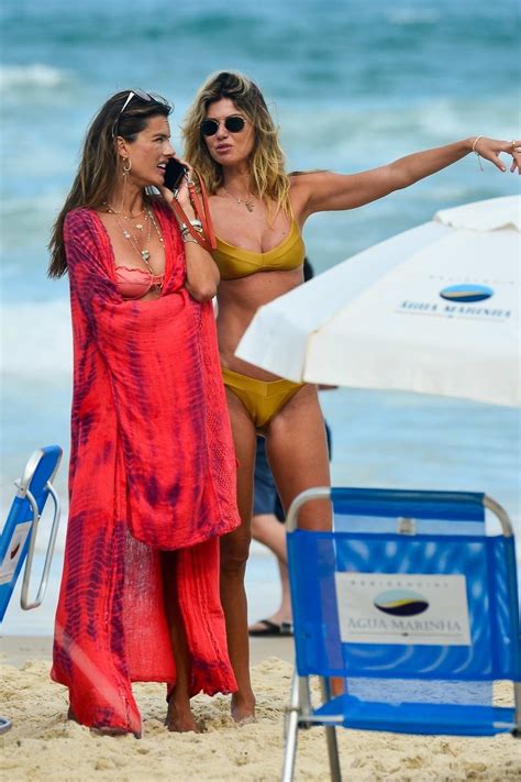 Alessandra Ambrosio Looks Flawless In A Coral Pink Bikini As She Enjoys Another Beach Day In
