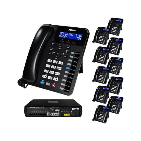 Xblue X16 Plus 6 Line Corded Conference Telephone System Bundle Black