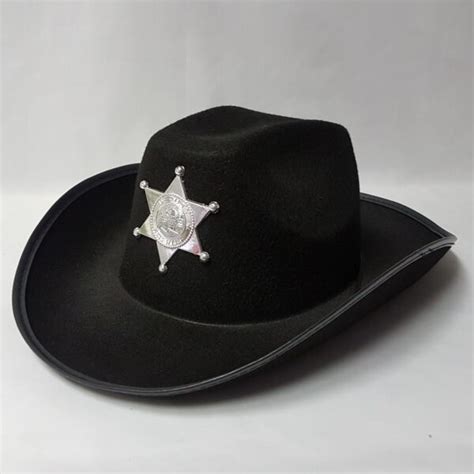 Cowboy Hat Black With Sheriff Badge Code 4218 Scalliwags Costume