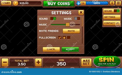 Game Settings Ui Vector Elements Royalty Free Stock Image