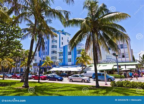 Midday View At Ocean Drive In Miami Editorial Stock Photo Image Of