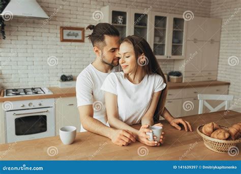 Beautiful Loving Couple Kissing In Bed Stock Image Image Of Beautiful