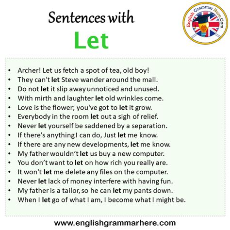 Sentences With Let Let In A Sentence In English Sentences For Let