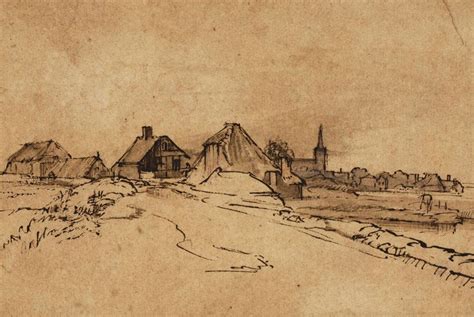 Rembrandt Van Rijn View Of Diemen C1650 52 Pen Brown Ink Wash On