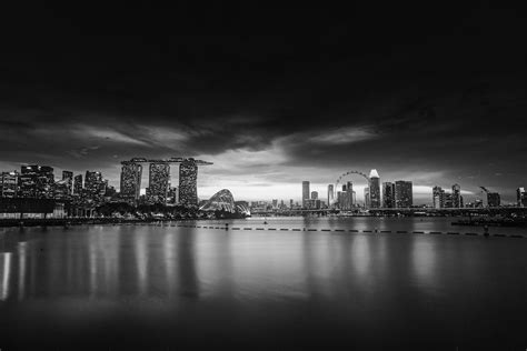 Grayscale Photo Of City Skyline Photo Free Black And White Image On