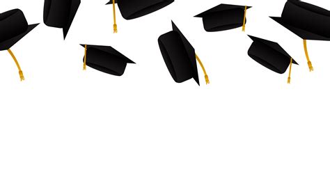 Flying Graduate Caps On White Background 1265799 Download Free