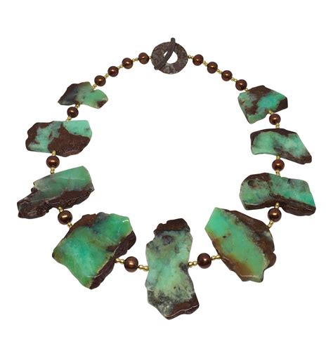 Australian Chrysoprase And Bronze Pearl Necklace Zachary Bloom