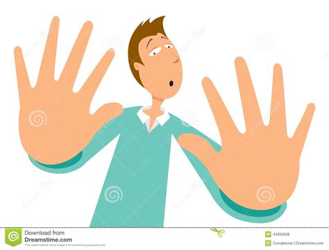 Man Frigthened And Saying No Stock Vector Image 44932608