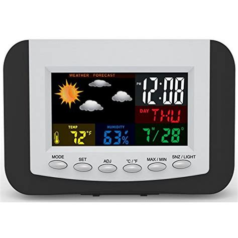 Weather Station Alarm Clock With Large Easy To Read Full Color Display