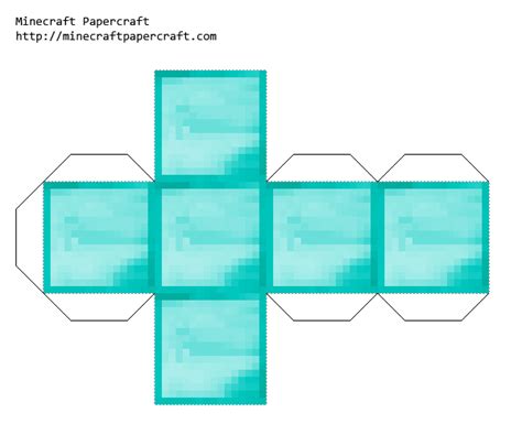 Papercraft Diamond Block Minecraft Blocks Minecraft Printables
