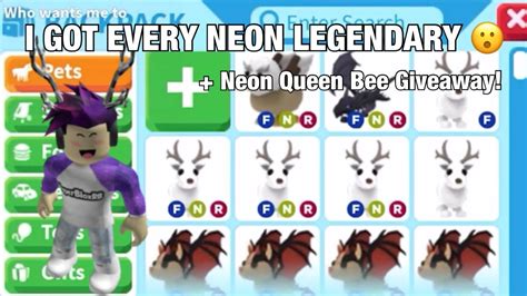 I Got Every Neon Legendary Pet My Adopt Me Inventory 😮 Neon Queen