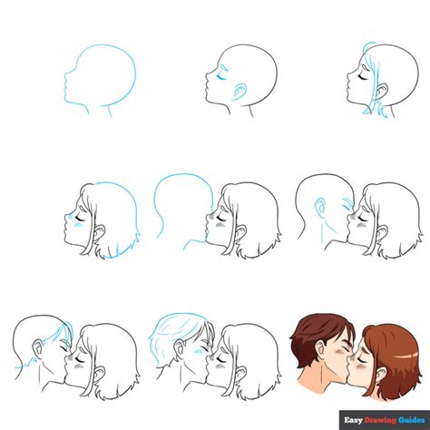 How To Draw People Kissing An Anime Kiss Drawing Easy Step By Step Tutorial