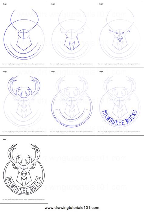 How To Draw Milwaukee Bucks Logo Printable Step By Step Drawing Sheet