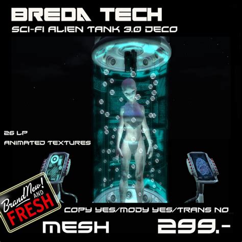 Second Life Marketplace Breda Tech Stasis Tank 3 0 Alien Boxed