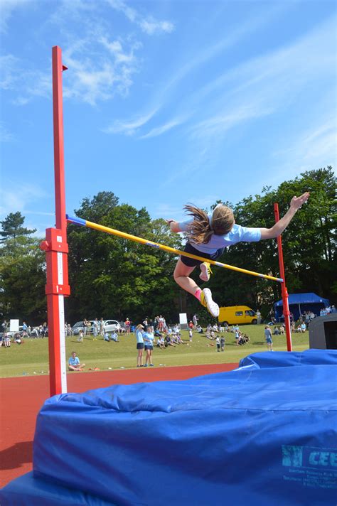 The high jump is a track and field event in which competitors must jump unaided over a horizontal bar placed at measured heights without dislodging it. St Swithun's School Pupil Sets National High Jump Record ...