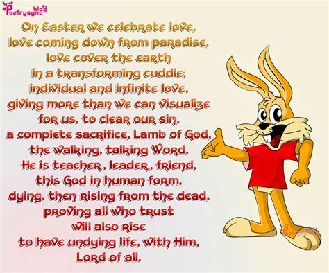 Easter Sunday Holy Week Poem With Bunny Easter Speeches