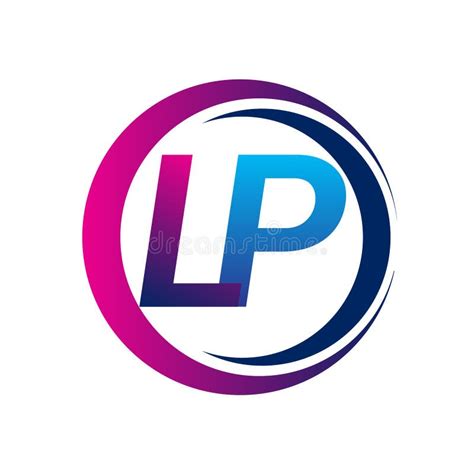 Initial Letter Logo Lp Company Name Blue And Magenta Color On Circle